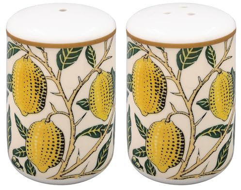 The Leonardo Collection Fruits Salt & Pepper by William Morris | Elegant Ceramic Salt and Pepper Shakers with Iconic Fruits Design | Perfect for Dining Table or Kitchen Display