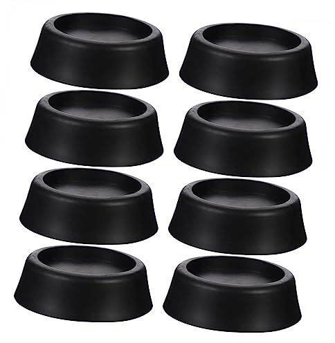 Housoutil Lot de 8 Coussinets Anti-vibrations Noirs en Plastique pour Machine à Laver et Réfrigérateur, Antidérapants, du Bruit, Sol
