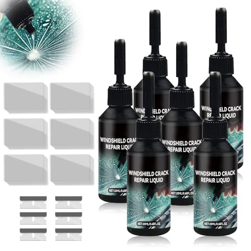 Kit de Réparation de Verre Fissuré, Kit Reparation Pare Brise, Colle Pare Brise Voiture Brise de Voiture Réparation Pare Brise, Toile D'araignée, étoile, Entaille, Croissant de Lune Demi (5pcs)