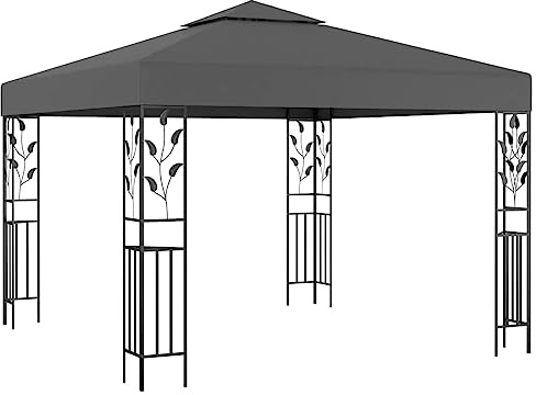 Massbinet Pavillon Gartenpavillon für Garten, Terrassen 3×3 m Anthrazit