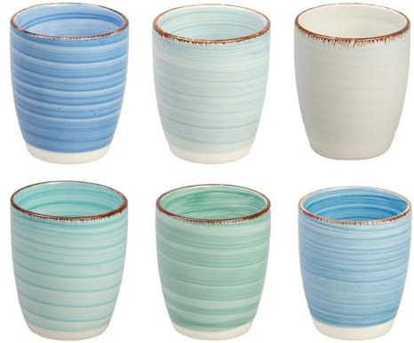 Cookinglife Tasses à café Delice bleu 160 ml, set de 6, compatible lave-vaisselle et micro-ondes