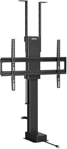 monTEK Elektrisch TV Lift zum Einbau für 37-65 Zoll bis 60kg, VESA 600x400 | mit Funkfernbedienung, Tuya-App+Voice Control, Motorisierter TV Lift mit Kollisionssensor, 90cm Hub, Decken-/Bodenmontage