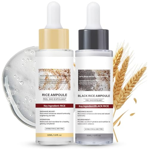 Peel Shot Glow Rice Exfoliating Toner for Face, White & Black Rice Toner Facial Exfoliator, Blackhead Remover Pore Minimizer, Exfoliating Face Scrub for Smooth, Clear & Glowing Complexion