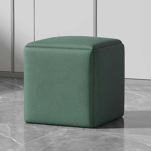 5-in-1 Cube Ottoman Stuhl mit Drehrollen | Vielseitig stapelbare Hocker | Stilvolle Fußstütze für Wohn-/Esszimmer | Technischer Stoff | Modernes quadratisches Design
