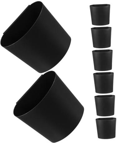CLISPEED 8 Piezas Cesta De Almacenamiento Portavasos del Carro Organizador De Tazas Colgantes Portavasos Colgantes Organizador De Carro Lateral Cesta Negro El Plastico