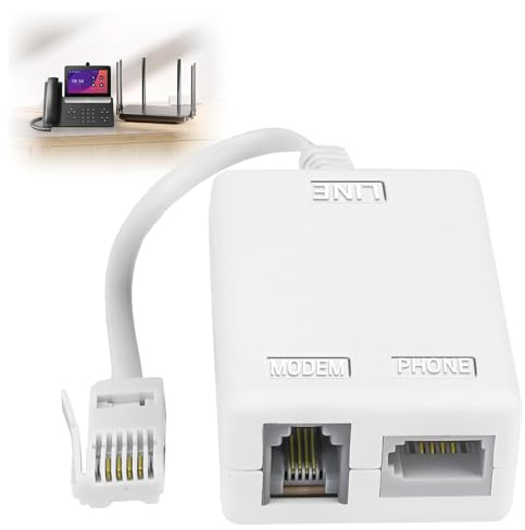 BT Plug to ADSL RJ11 Broadband Internet Microfilter Splitter, Male to Female for Landline Modem Router Wifi Plug, ADSL Socket for Broadband Modems for Wifi Plug, Landline, Modem, Router for Sky