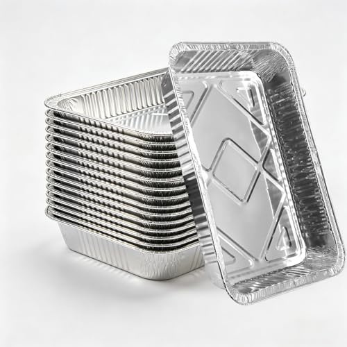 XZHDNLY XXL Aluschalen 34x25cm 2900ml - Große Fettauffangschale & Tropfschale Grill, Einweg Grillschale aus Aluminium für Gasgrill Holzkohlegrill Backofen, 10/20er Set (20, A)