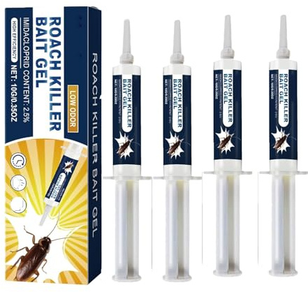 GNAUMORE Cockroach Killer Gel Bait,4pc，Cockroache Killer Gel,Strong Cockroachs Catcher,Powerful Cockroachs Repellent Insect Roach Killere,Cockroache Repellent,Including a Cockroache House Trap