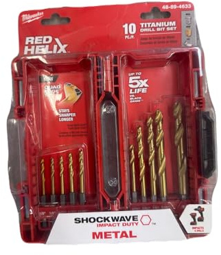 MILWAUKEE'S 48-89-4633 Shockwave Titanium Red Helix Drill Bit Set (10-Piece)