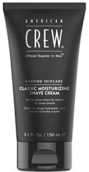 AMERICAN CREW – Moisturizing Shave Cream, 150 ml, schäumende Rasiercreme mit Avocado-Öl & Aloe vera, Pflegeprodukt mit Vitaminen für trockene & empfindliche Haut, beugt Irritationen vor