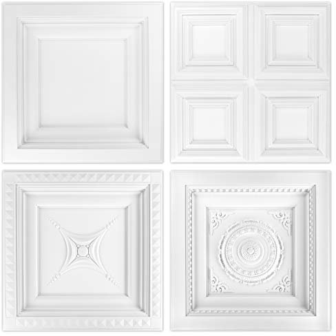 Placas de poliuretano - panel decorativo de estuco robusto y estable 60x60cm - (Grand Decor R210) panel de roseta para decoración de techos de espuma dura