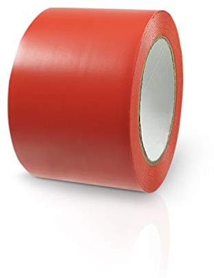 Betriebsausstattung24 Bodenmarkierungsband - Markierungsband für den Innen- & Außenbereich - Selbstklebend - PVC - Farbe: rot - BxL: 7,5 cm x 33,0 m