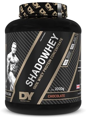 DY Nutrition - Shadowhey Whey Protein Concentrate Powder 2Kg | 23g Protein per Serving | 66 Servings | 7.3g of BCAAs | Sourced from EU Grass-Fed Cows | Premium Easy Mix & Digest Formula (Chocolate)