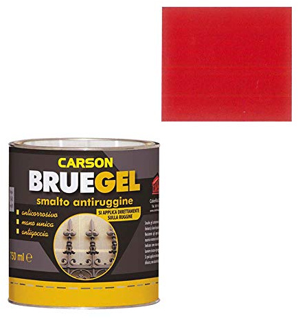 CARSON Colorificio Bruegel Smalto Antiruggine Anticorrosiva Per Ferro Vernice Mano Unica Uretanico (RAL 3000 - ROSSO FUOCO)