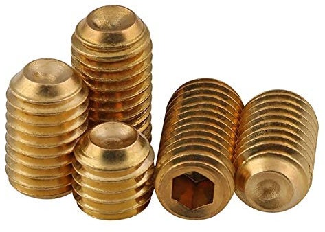 TANGJIANCHENG TTTtang 10/20 Stück M3 M4 M5 Messing Gewindestifte Innensechskantschrauben Messing Innensechskantschrauben HW279 (Farbe: M5 (10 Stück), Größe: 4 mm)