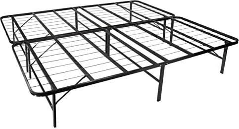 i-flair® 200x200x35,5 cm Klappbares Plattform Bettgestell Faltbett, kein Werkzeug für Montage erforderlich, Saugroboter und Unterbettbewahrung Freundlich, SCHWARZ