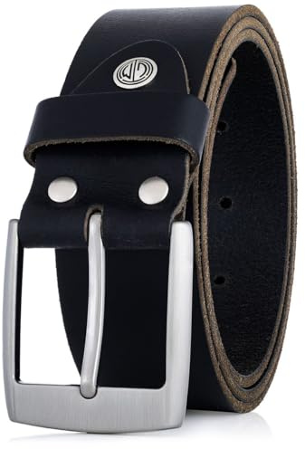 LINDENMANN Gürtel Herren Vollledergürtel aus Büffelleder 40 mm breit Jeans-Gürtel XL schwarz
