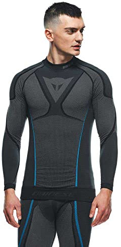 Dainese Dry LS, Maglia Termica Moto, Uomo, Nero/Blu, L