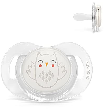 Suavinex, Schnuller aus Silikon, für Babys 0-6 Monate, Neugeborene, Schnuller mit physiologischem Sauger Sx Pro, Symmetrisch, Superweich und Flexibel, Bonhomia Beige