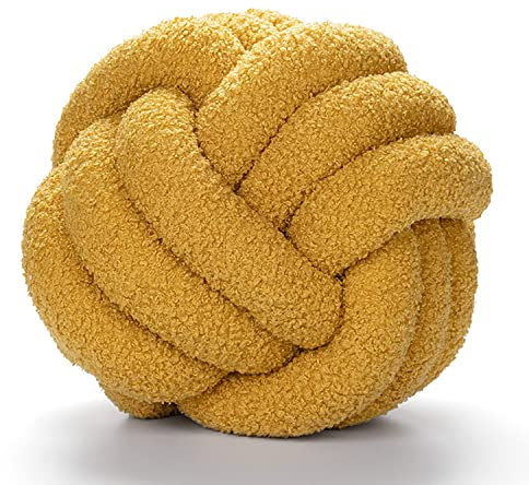 Aocase Knotenkissen, weiches Knotenkugelkissen, geknotetes Kissen, kreatives Knotenkugelkissen, Sofa, Lendenkissen, Stuhl, Rückenkissen, Dekokissen,Turmeric,22cm