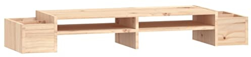 vidaXL Monitorständer Schreibtischaufsatz Monitorerhöhung Bildschirm Aufsatz Bildschirmerhöhung Bildschirmständer 100x27,5x15cm Massivholz Kiefer