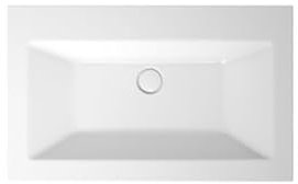 Betteloft Einbauwaschtisch ohne Hahnloch, A230 800 x 495 mm, A230-000PW, Farbe: Weiß mit Glasur Plus