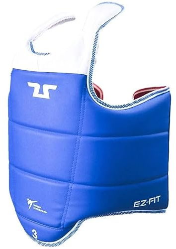 TUSAH Reversible Taekwondo Chest Guard for Boxing Kickboxing MMA Muay Thai Body Protector CE-Approved Rib Body Protection Armour Vest TKD Unisex Kids/Adults (5/ Adults-XL)