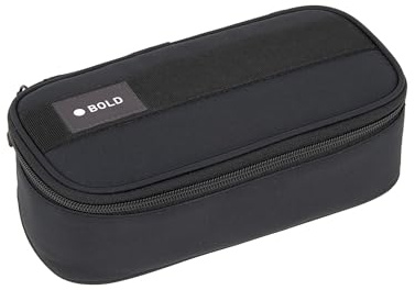 LÄSSIG Bold Schlampermäppchen Spacy Pencil Case Black | für die Schue, mit praktischen Fächern und Halterungen