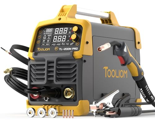 TOOLIOM 200A MIG Welder 5 in 1 MIG/Flux MIG/Spool Gun Mig/Lift TIG/Stick Welder 110/220V Dual Voltage Aluminum Welding Machine