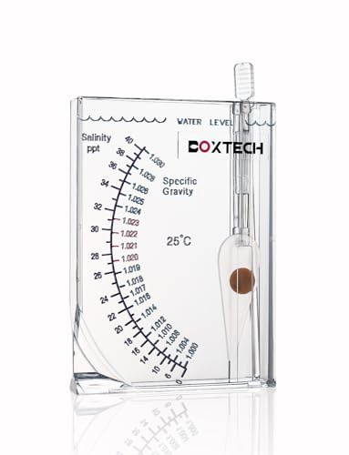 boxtech Test marino per acquario, idrometro per acqua salata marina, misuratore di salinità per acquari e piscine, test di gravità specifico