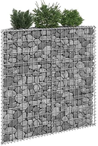 Gaseeto Gabbioni, Gabbione, Gabbioni Metallici, Gabbione per Sassi, Gabbioni Metallici per Pietre, Gabbione Letto Rialzato Trapezio Acciaio Zincato 100x20x100 cm