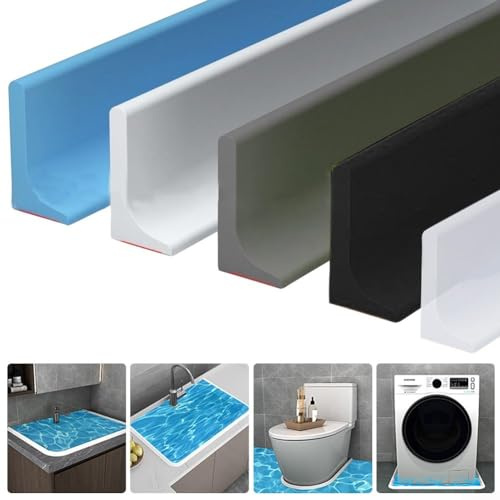 Barrera de agua de silicona para umbral de ducha, barrera de suelo para habitación húmeda, tira de sellado de bandeja de ducha, tira de tapón de agua, tira de sellado de borde de fregadero de baño