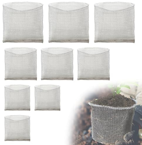 EFUTURETIME 9pcs Wurzelschutzkörbe Edelstahl Wühlmausgitter | Wurzelschutz für Pflanzen gegen Wühlmaus und Nagetiere, Gartenpflanzen Netzbeutel aus Metall für Bäume und Blumen