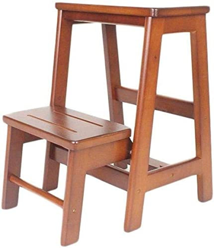 SORVA Kletterhocker für den Innenbereich, Klappstuhl, Tritthocker, Leiterhocker mit Stauraum aus Massivholz, Schuhhocker mit doppeltem Verwendungszweck, Kletterleiter, Fußhocker, Blumenständer/B/6