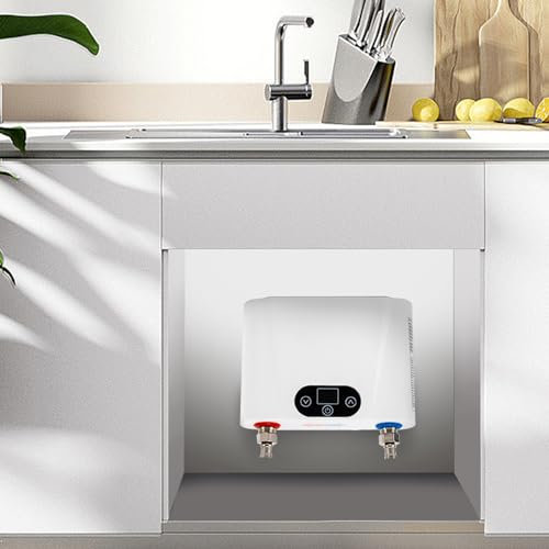 OUBUBY Mini chauffe-eau électrique de cuisine - Chauffe-eau mural sans réservoir - Étanchéité IPX4 - 5,5 kW - Convient pour la cuisine, le bar humide, le centre commercial
