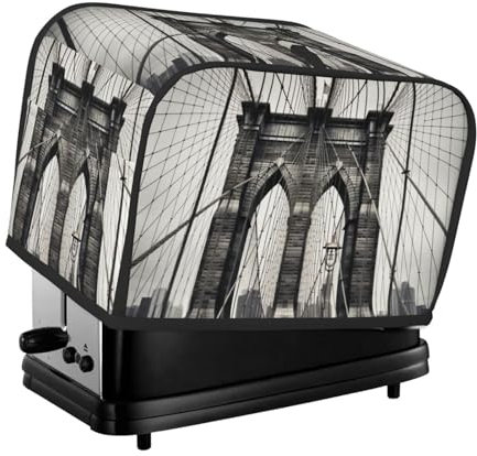Brooklyn Bridge Toaster-Abdeckung, 2 Scheiben, Küche, kleine Geräte, Abdeckungen mit Taschen, Toaster-Staubschutz mit Griff oben, waschbar, Universal-Brotbackmaschinen-Abdeckung für Küche