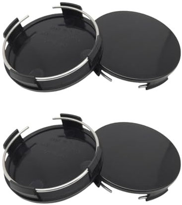 LEEQ 4 Piezas Tapacubos, Tapas para Llantas OD 65mm ID 60mm Tapas de Rueda Universal Tapas Llantas Tapas Centrales para Llantas, Negro