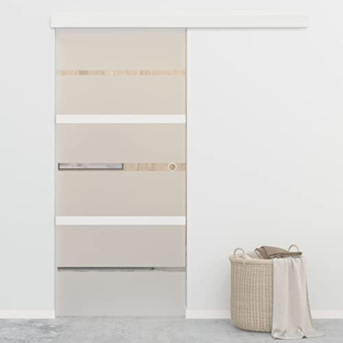 Sufrk Schiebetür mit Softclose ESG-Glas und Aluminium 90x205 cm SchiebetüR GlastüRen