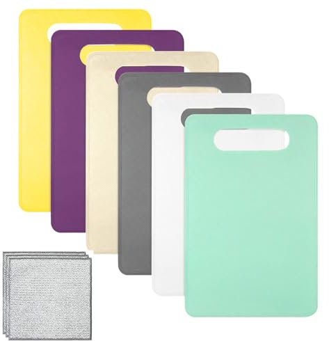 Set de 6 Planches à Découper Petite Planche à Découper Planche à Petit-déjeuner Antidérapante 29 x 19 cm Planche de Cuisine pour Légumes Fruits Viande Pain Sans BPA