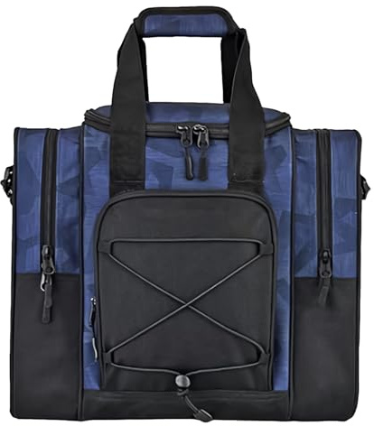 Bowlingtasche - Premium Aufbewahrungslösung für Bowlingspieler, gepolsterte Schutzhülle | Elegante Tasche mit zusätzlichen Taschen, bequeme Tragetasche für 1 oder 2 Bälle, Dunkelblau, Consulte la