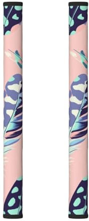 ZSUUGJ Copertura per maniglia della porta del frigorifero con piume rosa, copertura per maniglia del frigorifero, maniglie lavabili per elettrodomestici da cucina, protezione decorativa per mantenere