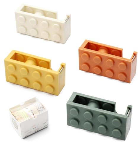 4 unidades de rollos de cinta adhesiva, cinta adhesiva para niños, rollo de cinta adhesiva, dispensador de cinta adhesiva para cortar rápidamente cinta adhesiva, oficina, escuela, tiendas de flores