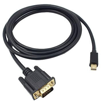 CIYODO 1.8m Mini Displayport vers Vga Câble Adaptateur Displayport Compatible Pc Portable Bureau Moniteur Projecteur Connecteur Or Robuste Résistant Corrosion