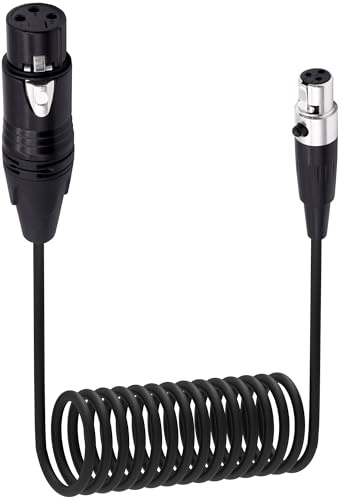YARCHONN Mini XLR auf XLR Audio Kabel Adapter 3Pin Mikrofon Audio Konverter Coiled Kabel für Mixer Verstärker Kamera -0.65M / 2FT (Buchse auf Buchse)