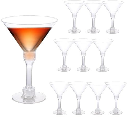 20 copas de vino desechables de 150 ml, copas transparentes con tallo, copas de cóctel irrompibles para postre, boda, hogar