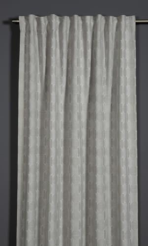 Sehlbach Fertiggardine mit Gardinenband, Jacquard Kreise, Beige, 135 x 245 cm Gardinen, Blickdicht, Lichtdurchlässig, Öko-Tex Zertifiziert, Perfekter Faltenwurf, Einfache Befestigung