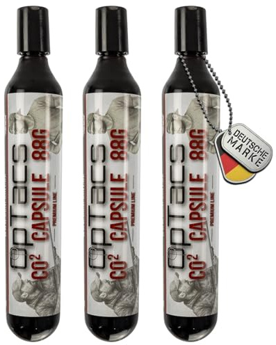 OpTacs 88g CO2 Kapsel 3er Set – CO₂-Kartusche für Luftdruckwaffen, Airsoft, Paintball – Gewinde M16x1,5 – langanhaltend & präzise