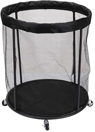 Fabixoin Outdoor Ball Storage, Durable Container Box with Mesh Net, Portable Ball Organizer Basket, Weather-Resistant Holder for Garden, Garage, Pool Deck, Sports Equipment, Outside Use