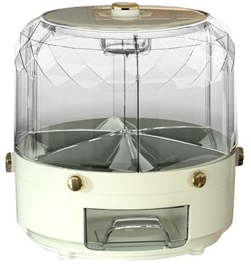Rotating Rice Bucket 6 Grids, 360° Rotating, Rice Organizer, Candy