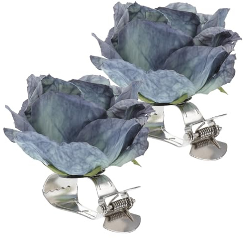 VALICLUD Lot de 2 Pinces à Rideaux de Fleur, Attaches Décoratives pour Embrasses de Rideaux, Plastique et Métal, Faciles à Clipser sans Outils pour Maison et Hôtel